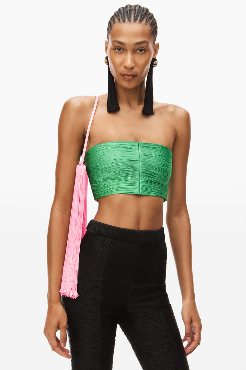 Alexander Wang FRINGE SHOULDER BAG IN SATIN outlook