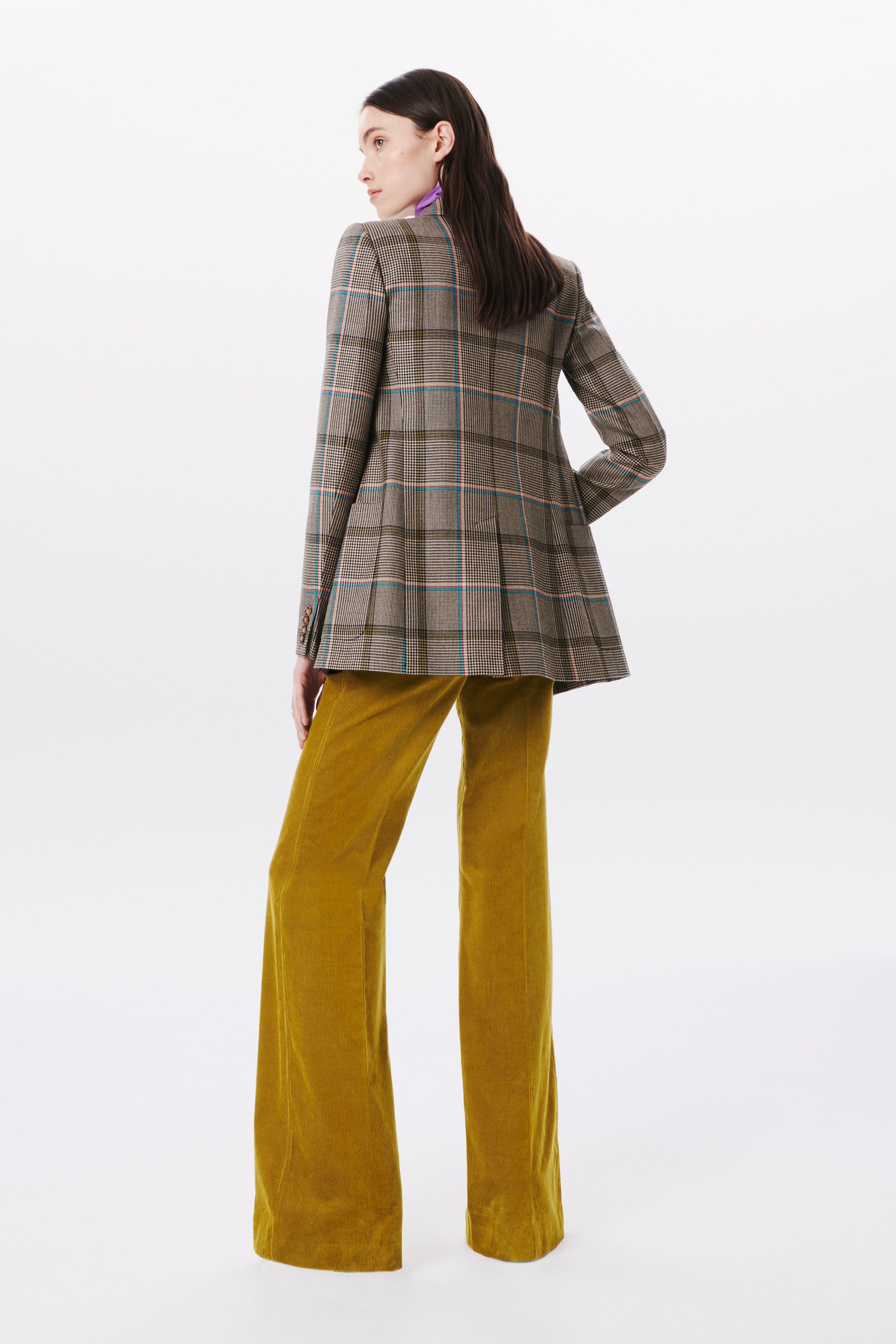 Tailored Double Breasted Jacket in Turquoise-Olive - 5