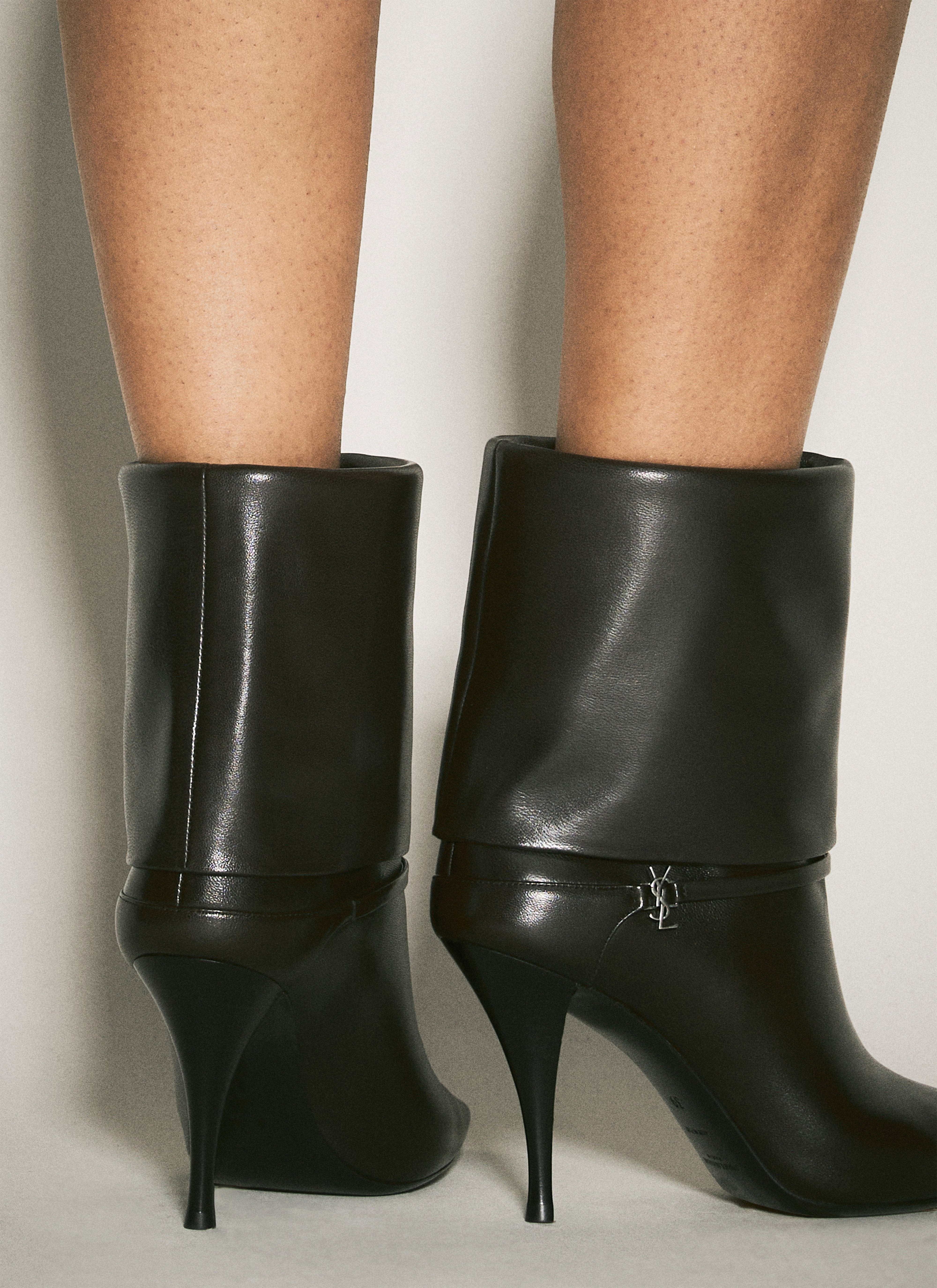 Saint Laurent Women Ricky Leather Boots - 5