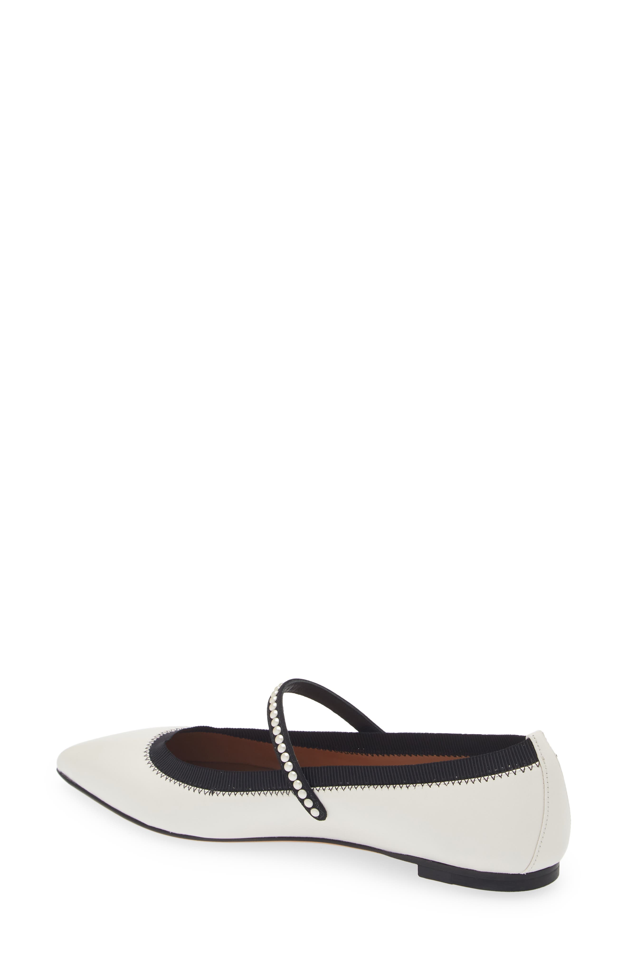 Romy Pearly Strap Pointed Toe Mary Jane Flat - 2