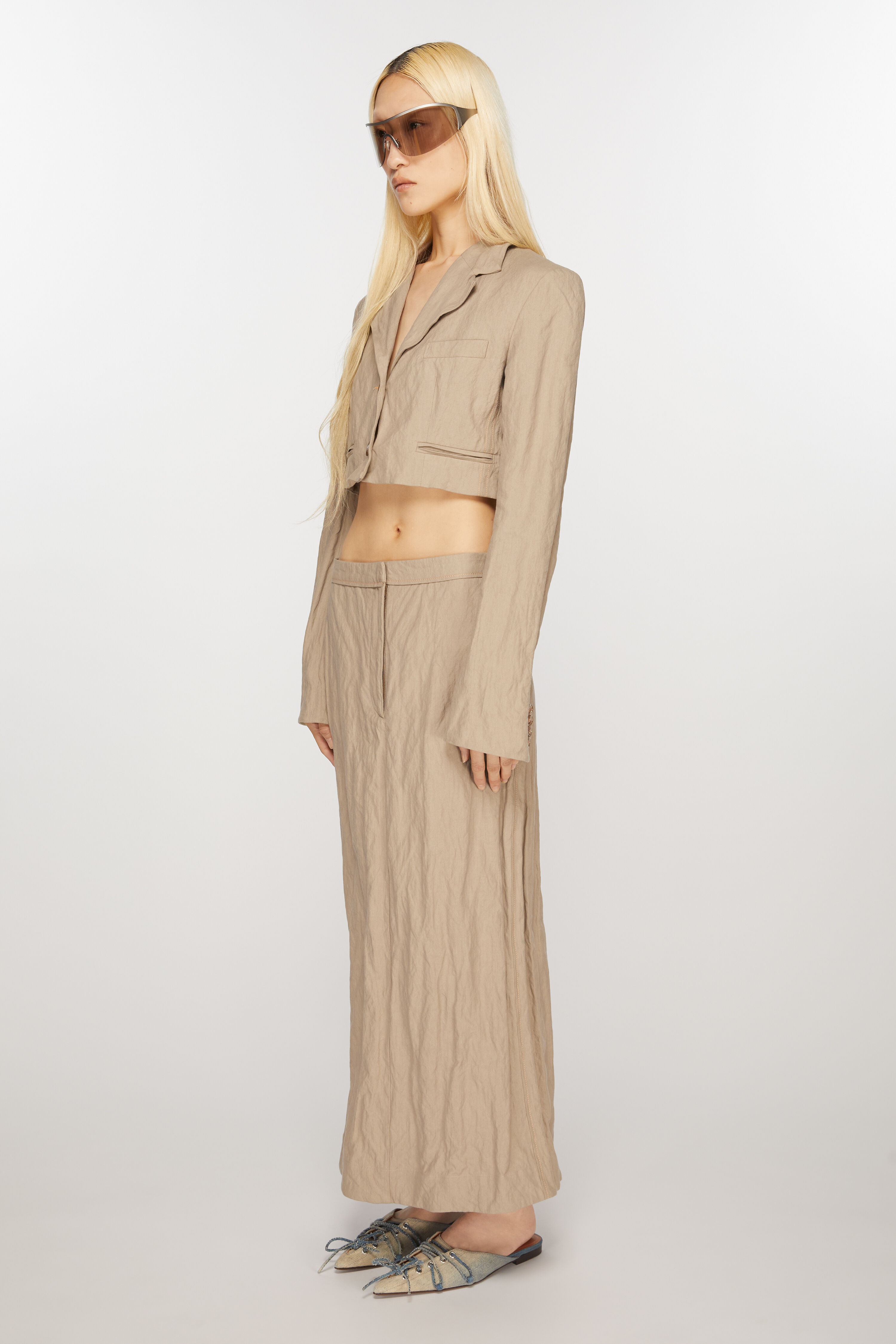 Tailored skirt - Cold beige - 3