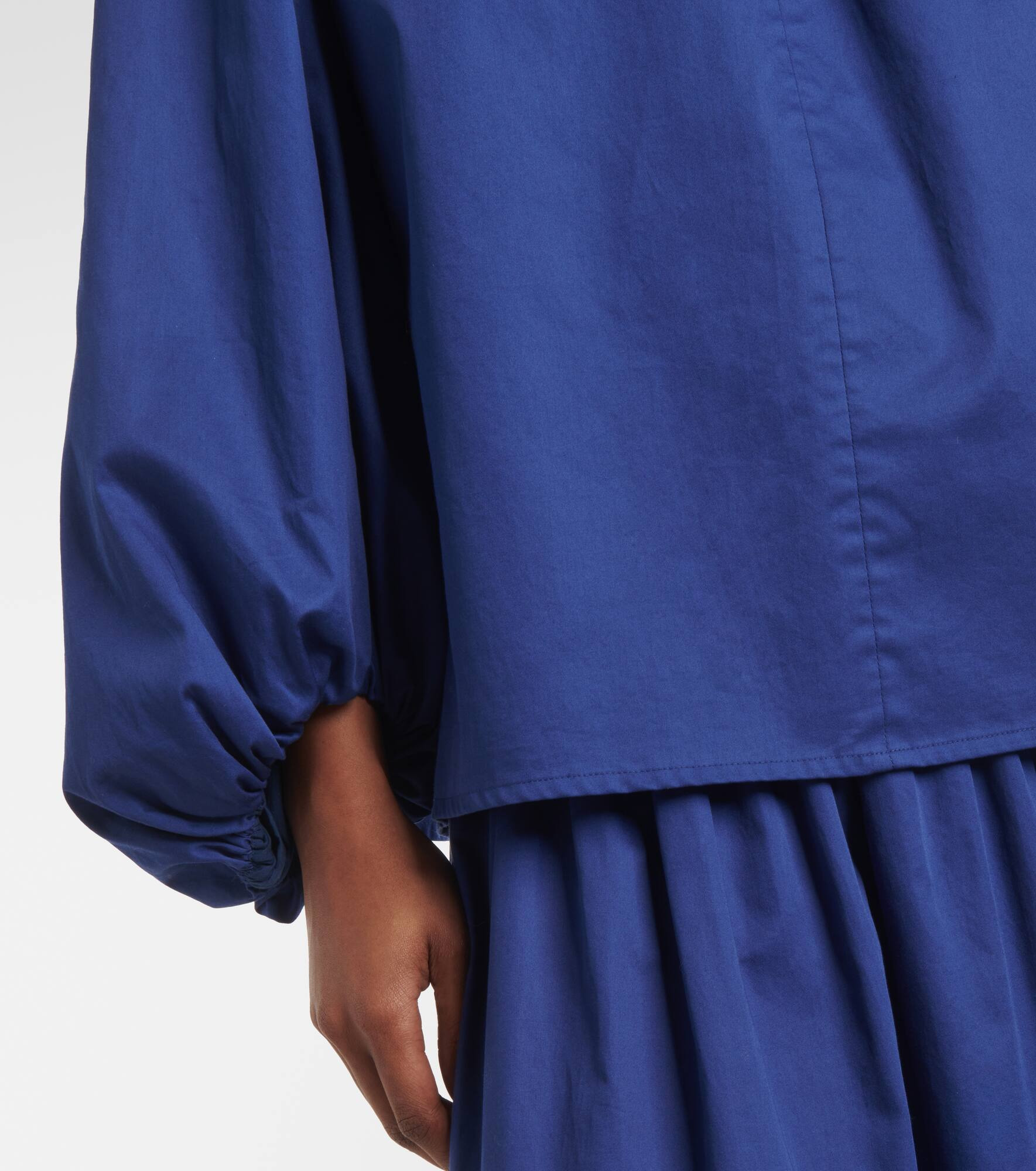 Puff-sleeve cotton blouse - 5