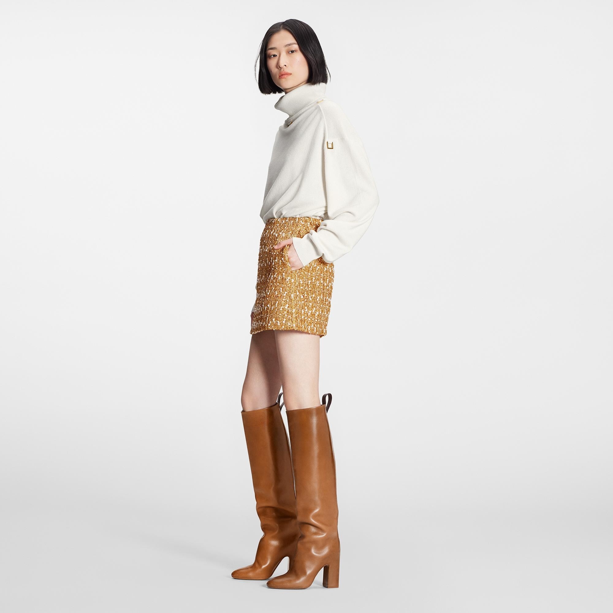 Sequin Tweed Mini Skirt - 2