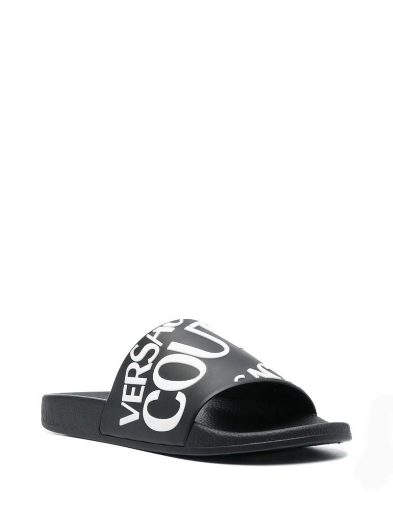 VERSACE JEANS COUTURE logo-print moulded-footbed slides outlook