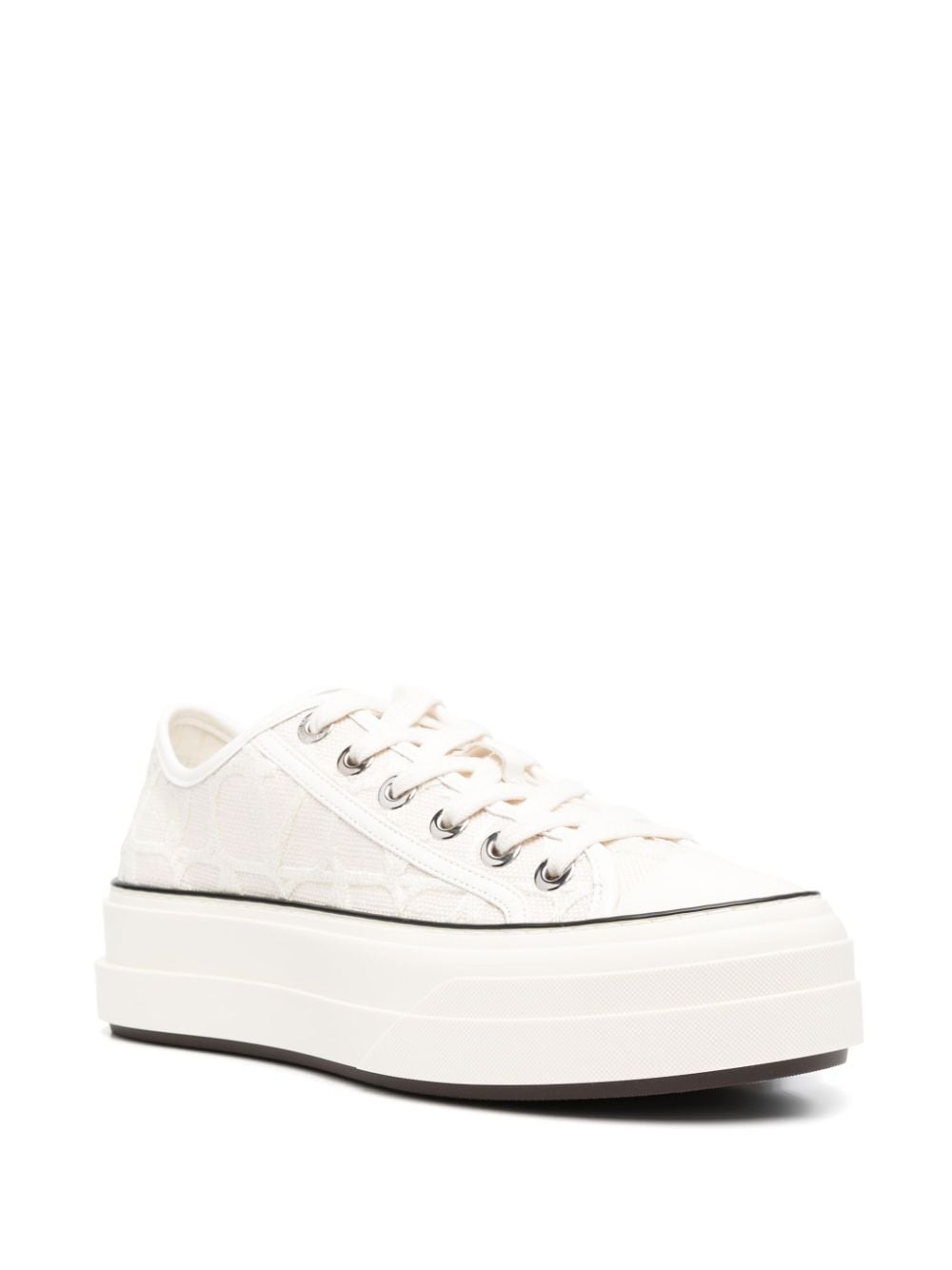 platform-sole lace-up sneakers - 2