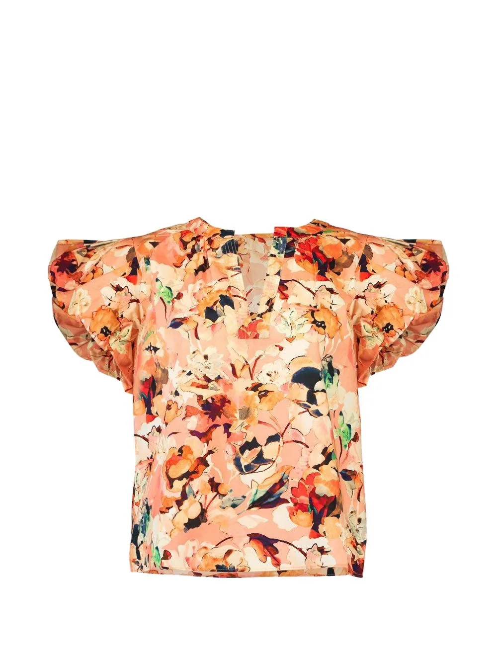 Abril puffed-sleeves floral blouse - 1