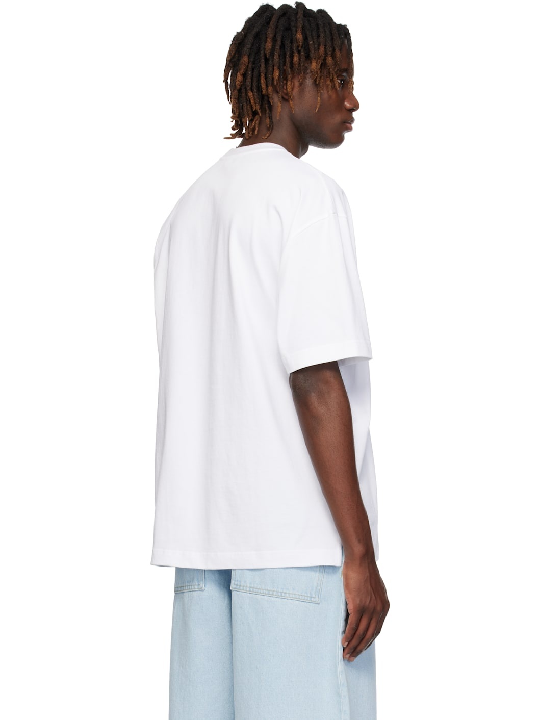 White Flocked-Logo T-shirt - 3