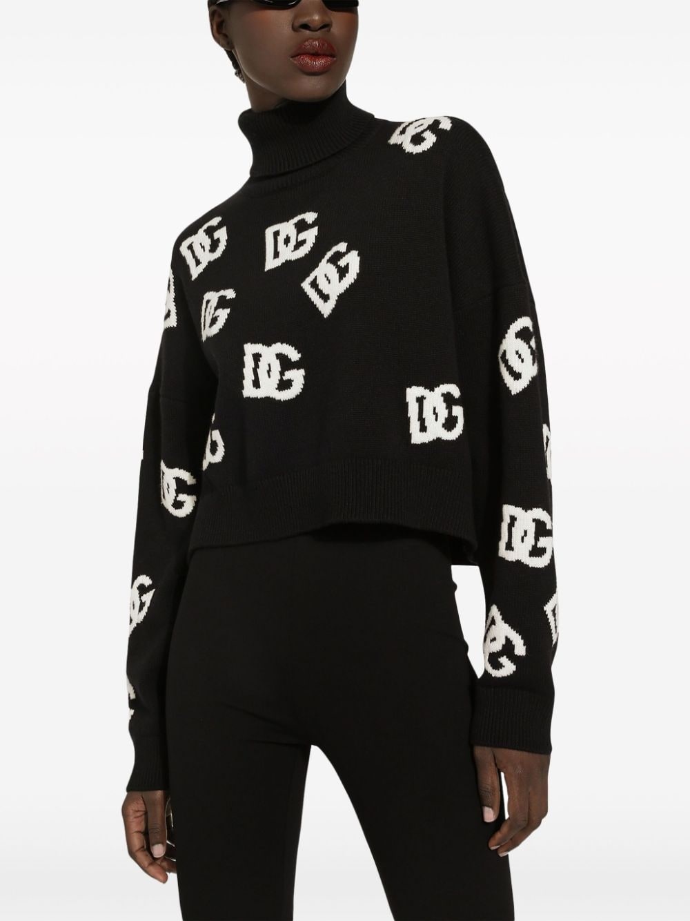 intarsia-knit logo virgin wool jumper - 5