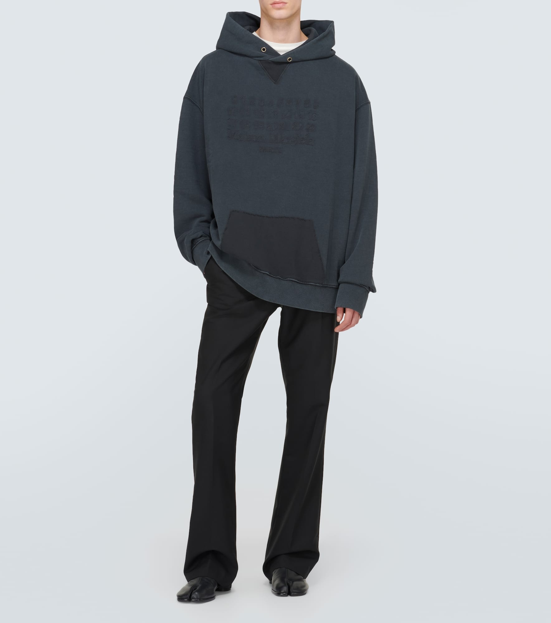 Logo faded cotton jersey hoodie - 2