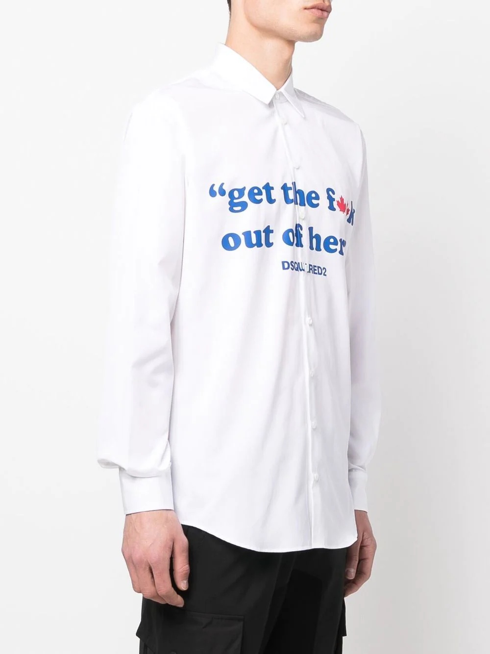 slogan-print buttoned shirt - 3