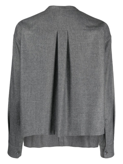 Aspesi band-collar wool-blend shirt outlook
