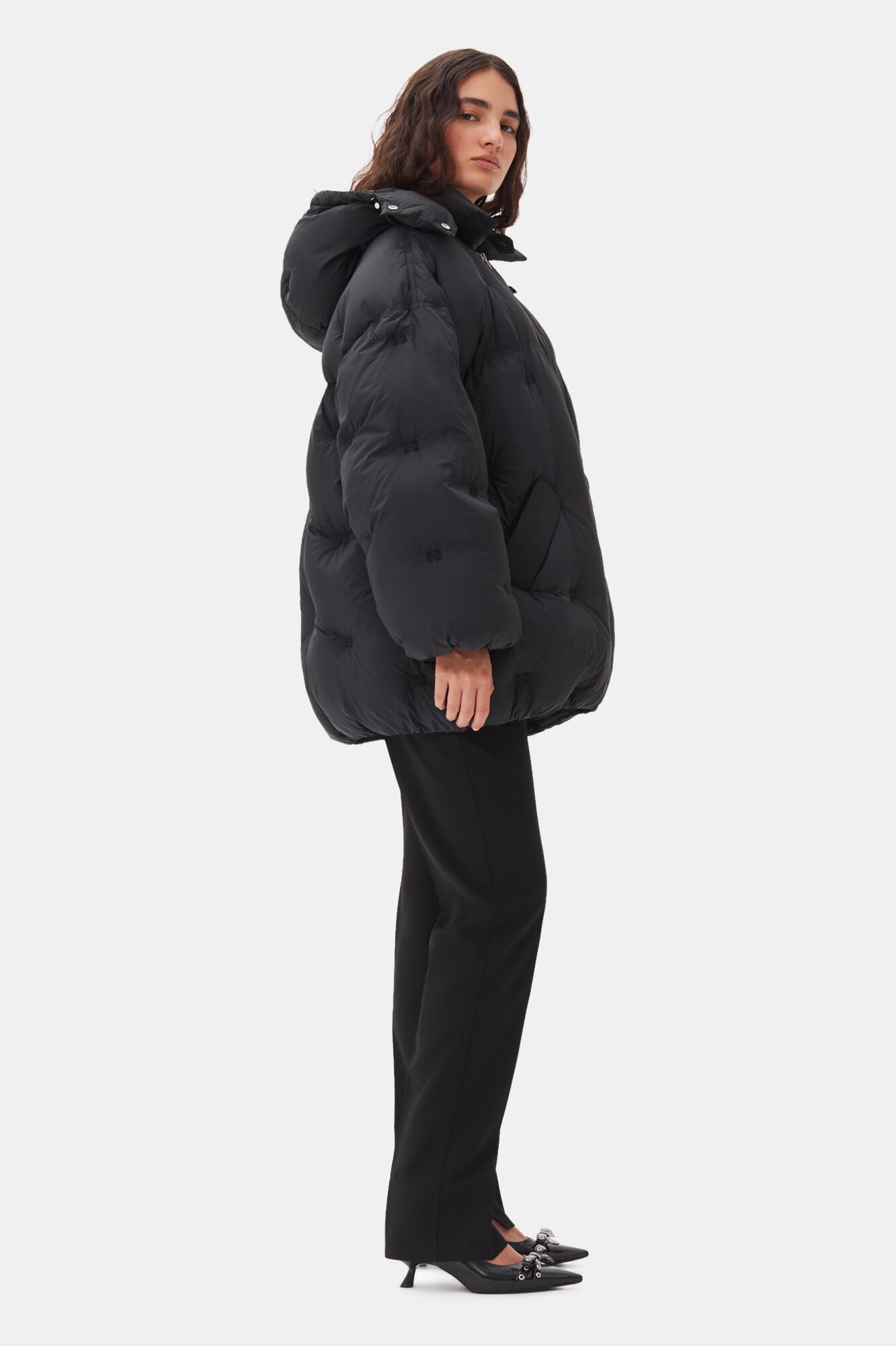 BLACK MIDI TECH PUFFER JACKET - 4