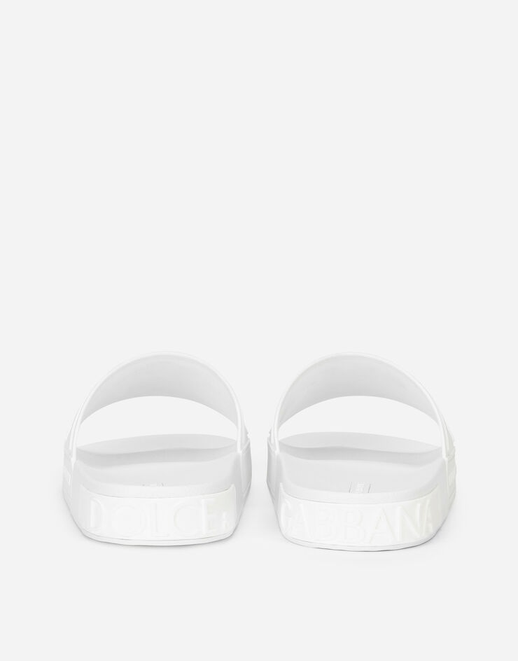 Rubber beachwear sliders with D&G logo - 3