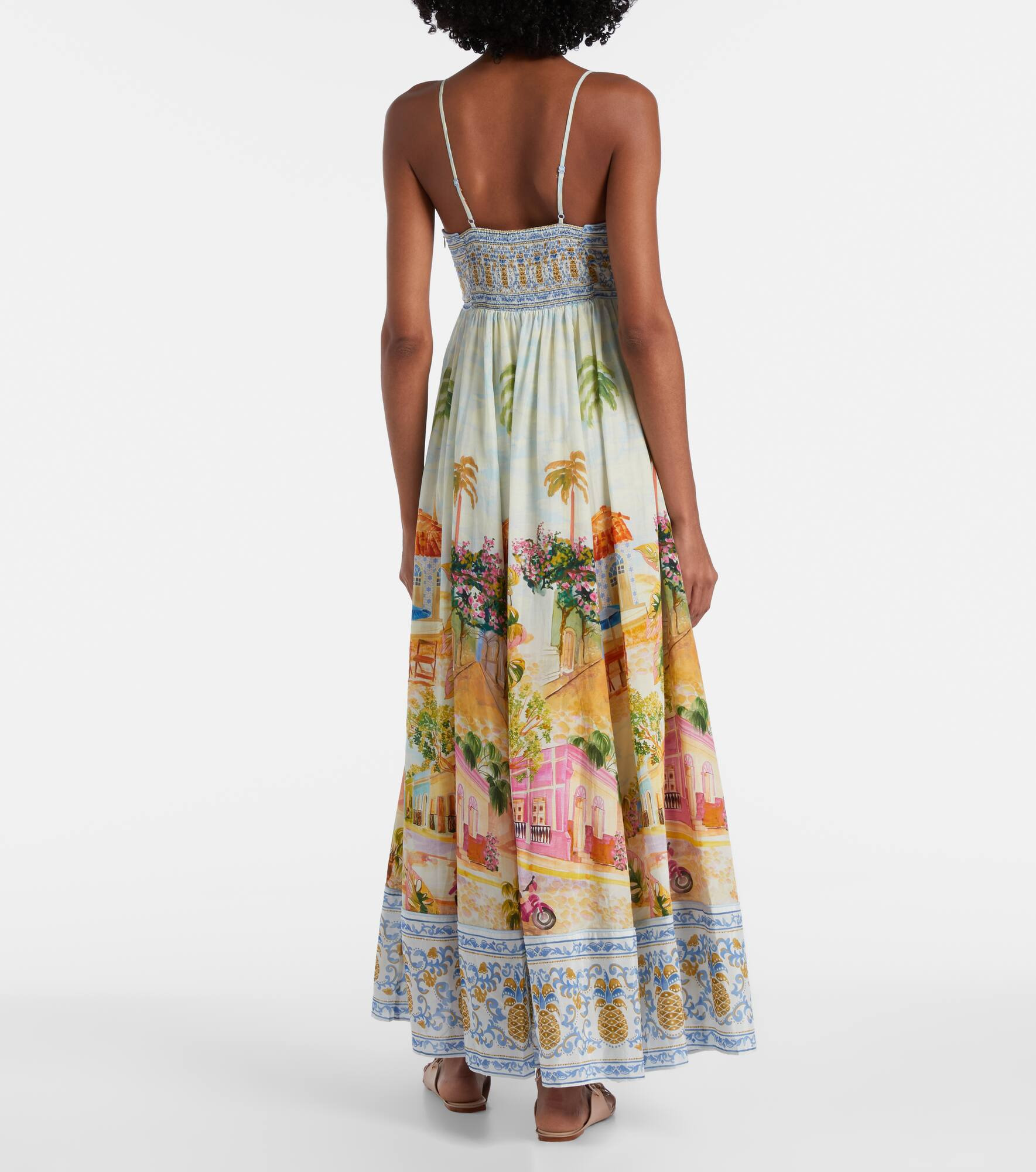 Printed cotton-blend maxi dress - 3