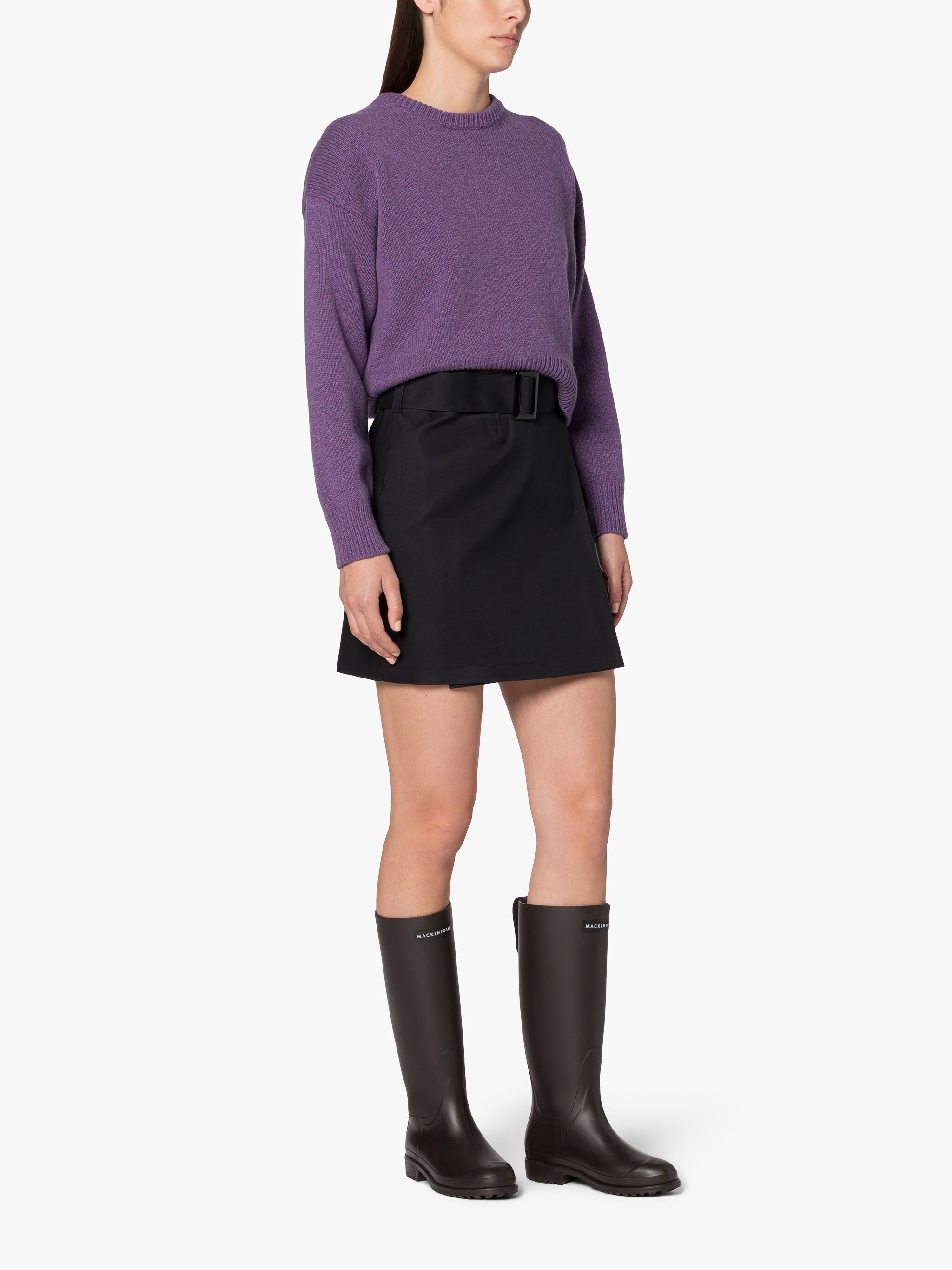 KAYLEIGH PURPLE WOOL CREWNECK SWEATER - 1