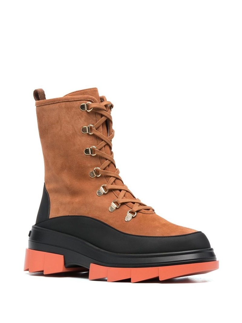 Stuart Weitzman chunky lace-up suede boots outlook