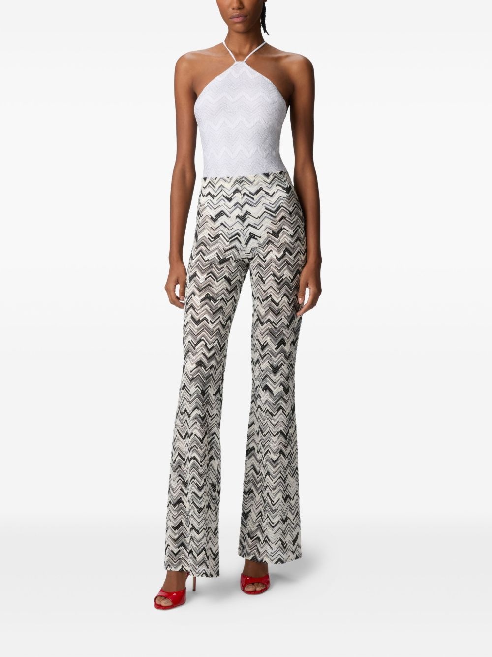 zigzag-pattern trousers - 2
