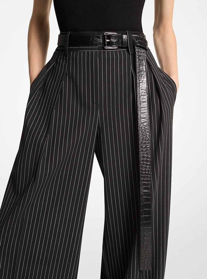 MICHAEL KORS COLLECTION Jodi Crocodile Embossed Leather Belt outlook