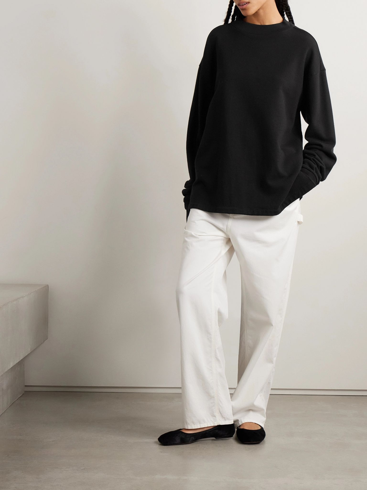 Amira cotton and cashmere-blend jersey sweater Black - 2