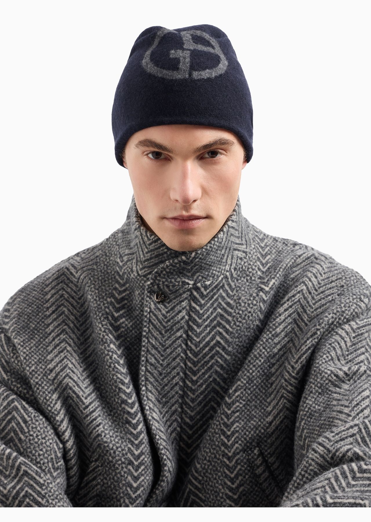 Cashmere jacquard logo beanie - 3