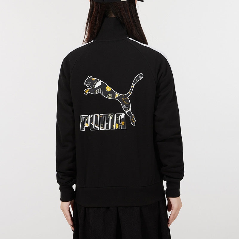(WMNS) PUMA Formstripe Knitting Stand Collar Jacket Black 534421-01 - 4
