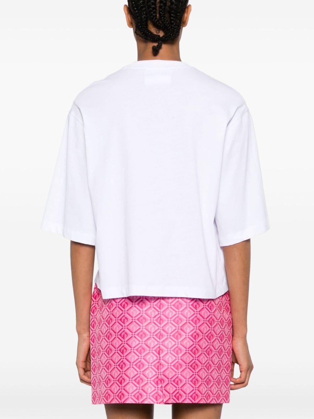 glittered logo-print cotton T-shirt - 4