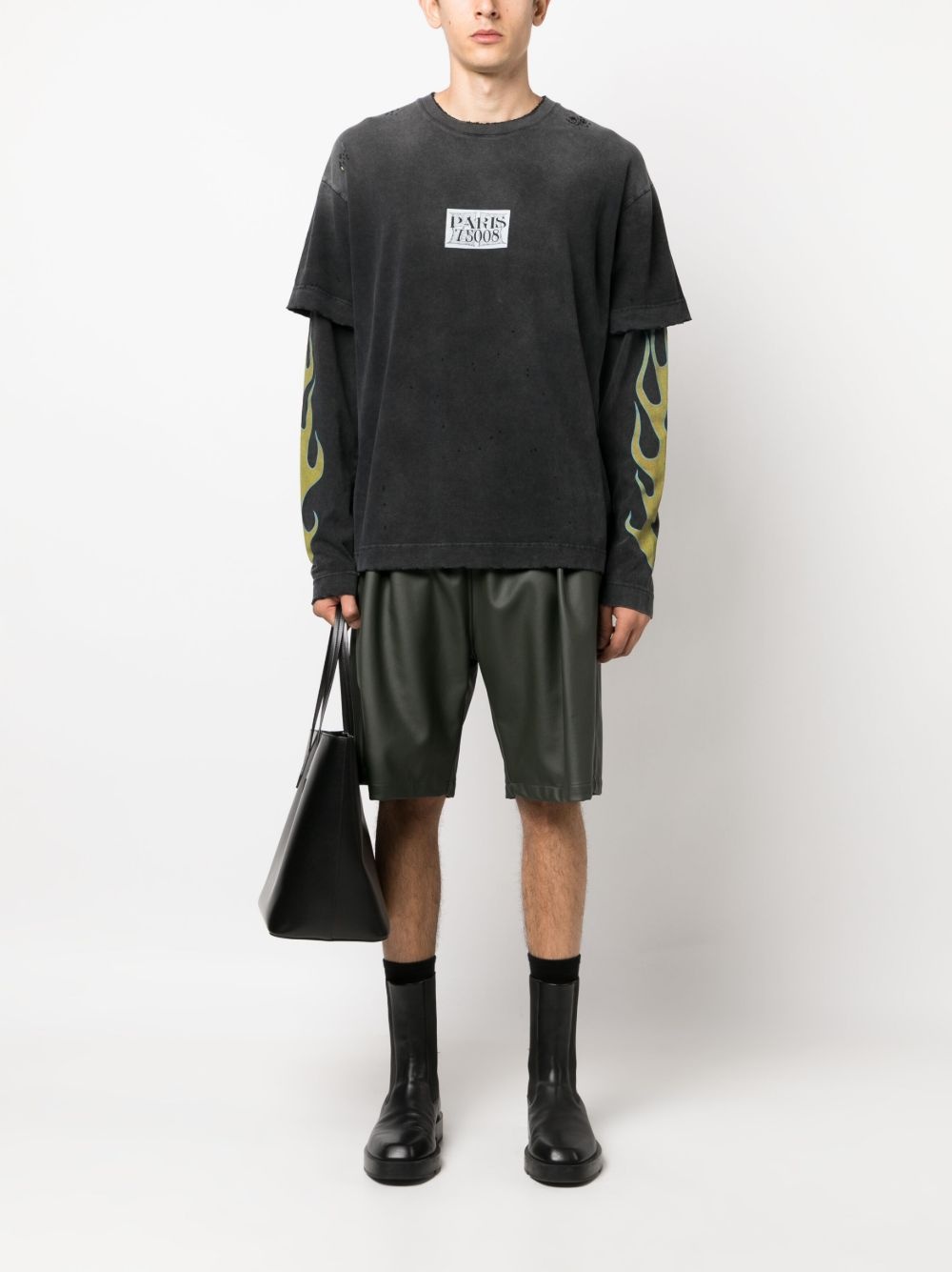 logo-print double-layer T-shirt - 2