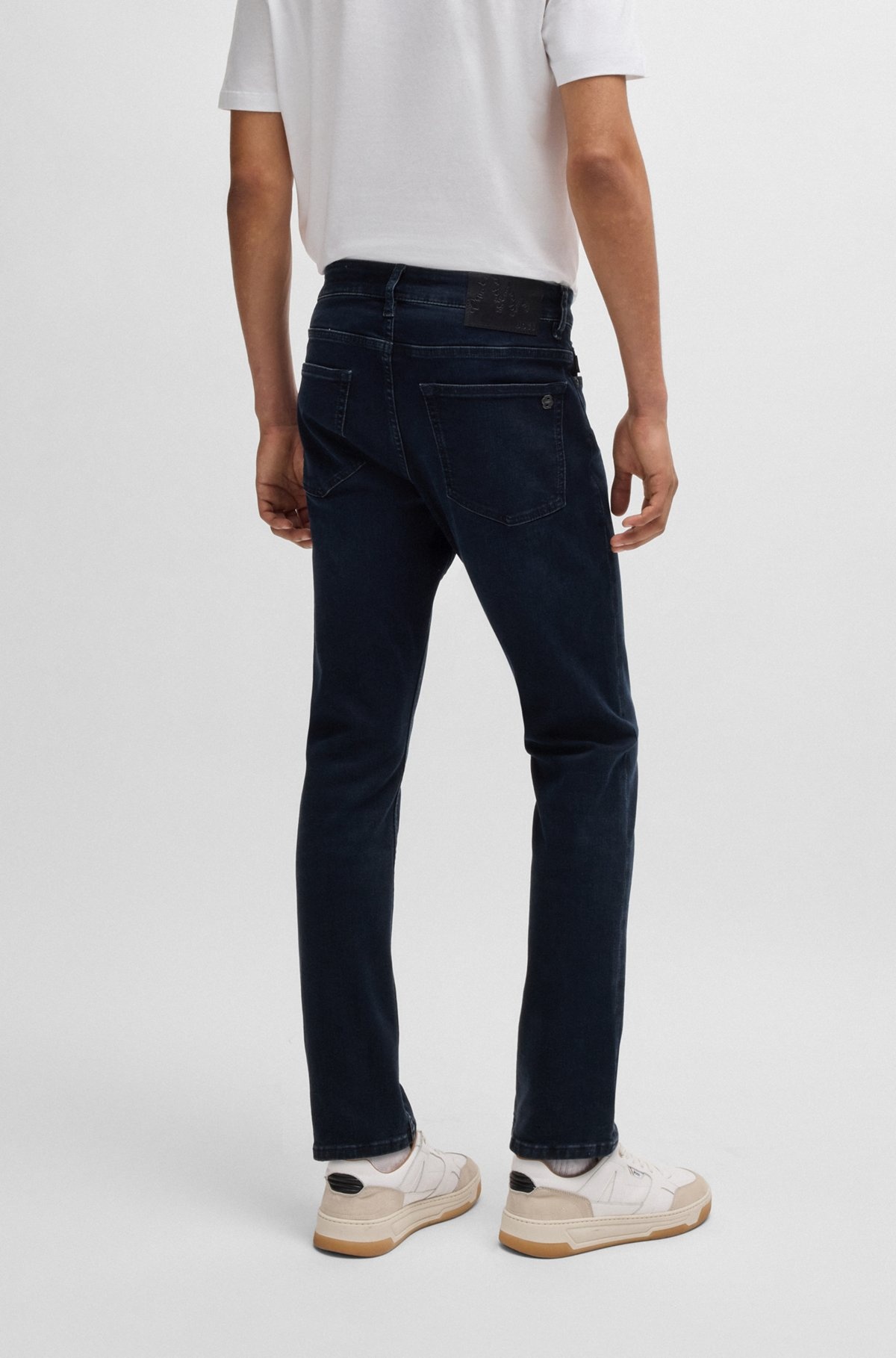 DELAWARE SLIM-FIT JEANS IN BLUE-BLACK SOFT-MOTION DENIM - 4
