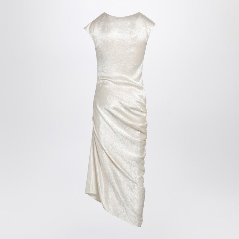 Alexander Mcqueen Ivory Asymmetrical Draped Dress Women - 2