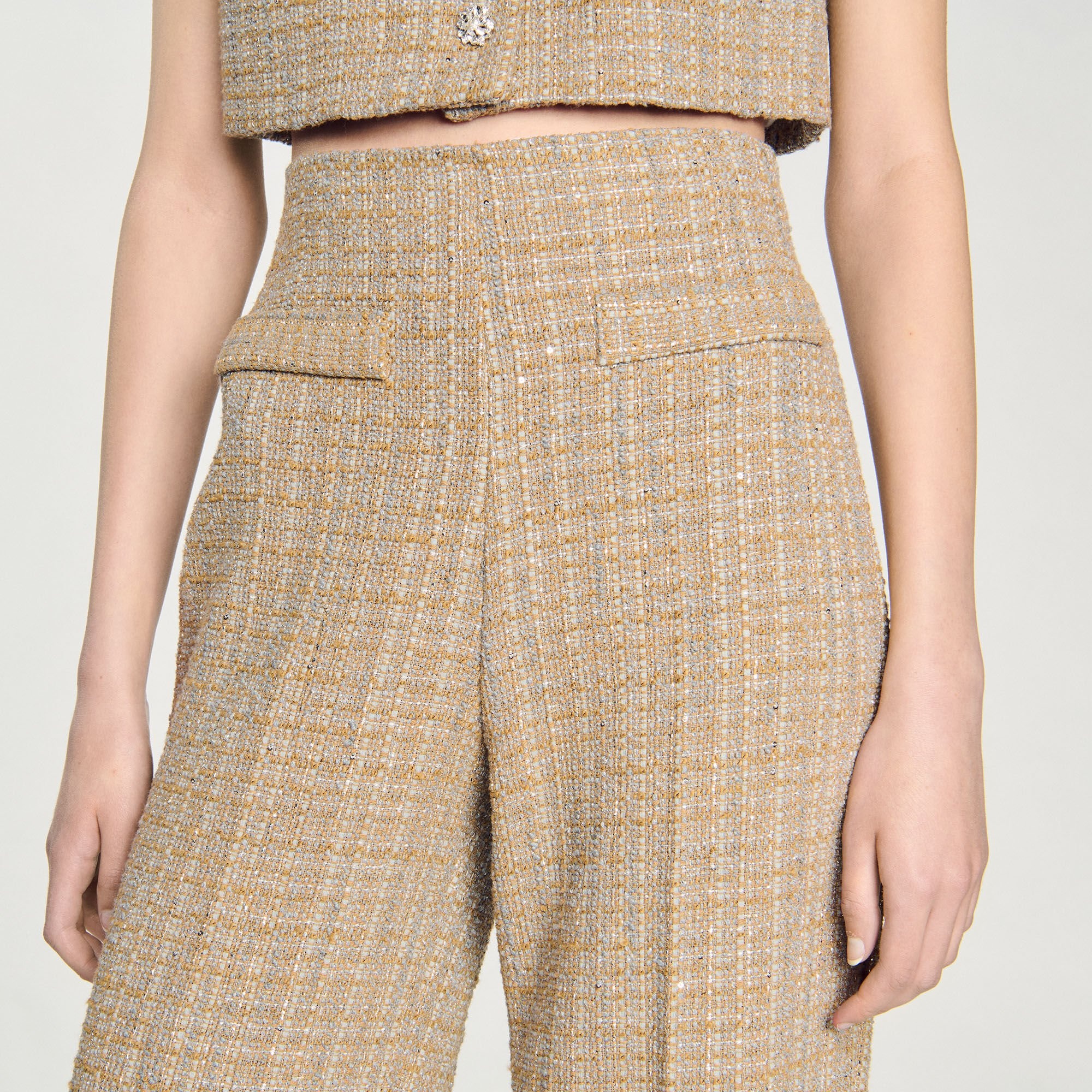 STRAIGHT-LEG TWEED TROUSERS - 4
