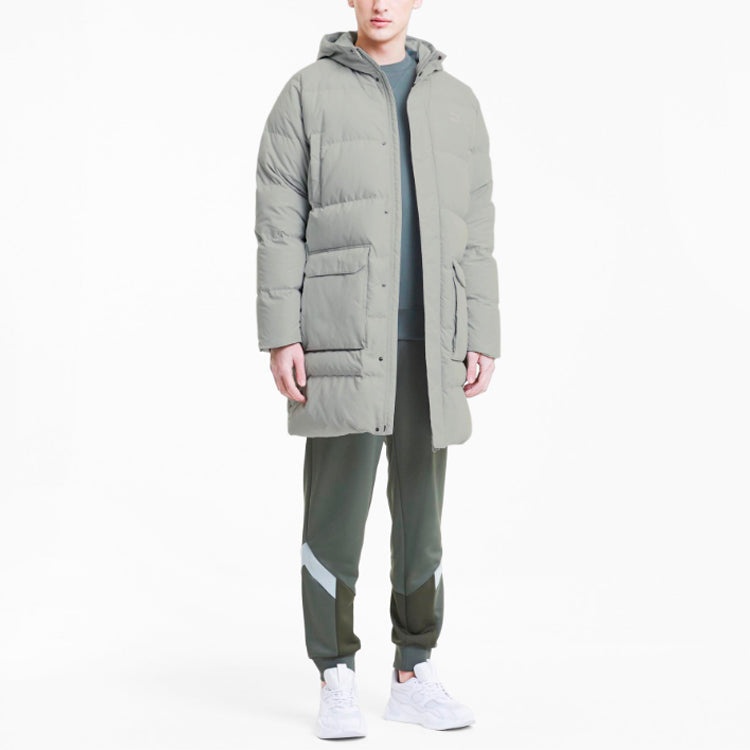 PUMA Classics Long Down Jacket 'Grey Green' 599309-49 - 5