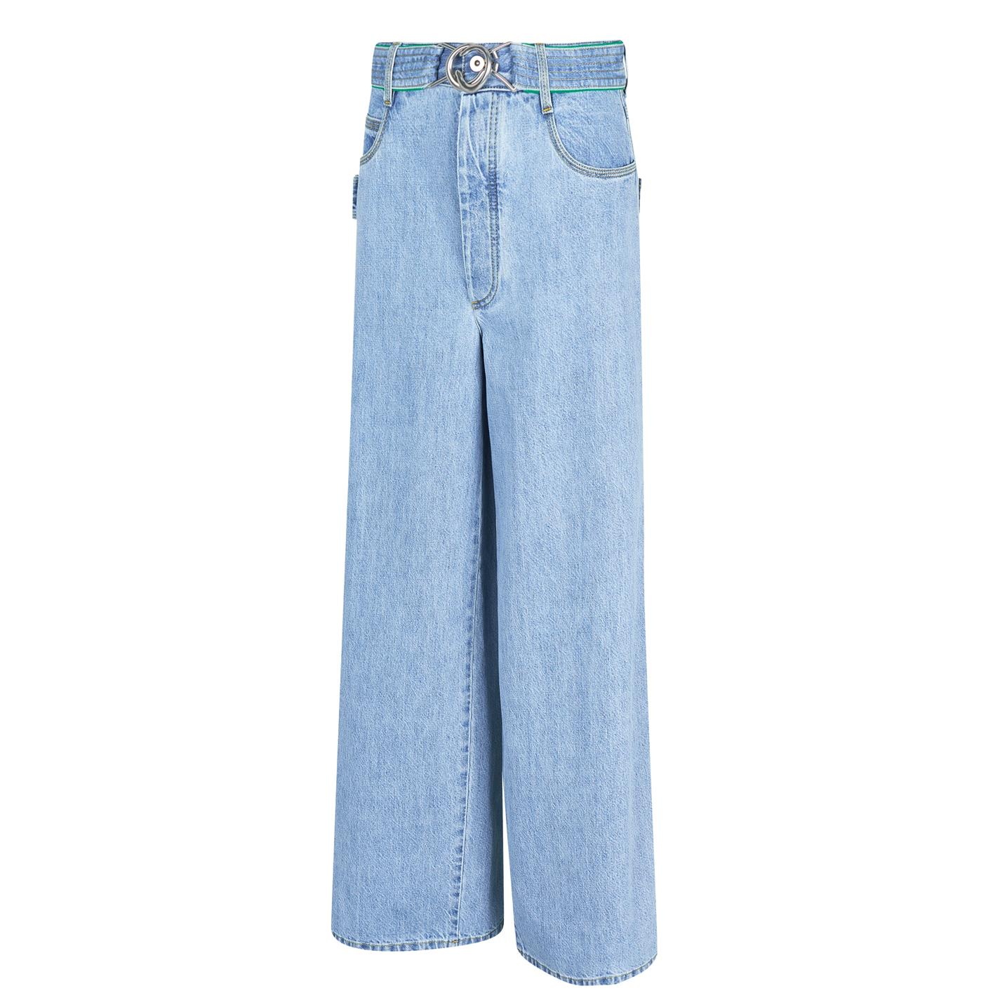 WIDE LEG LIGHT BLEACHED DENIM - 8