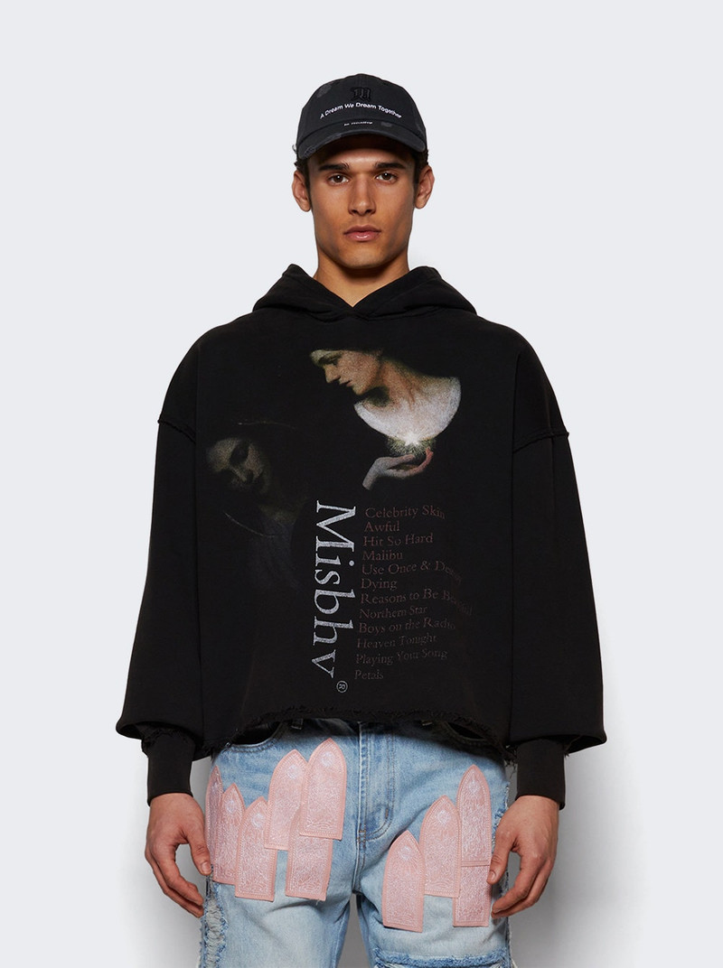 MISBHV Celebrity Skin Cropped Hoodie Washed Black outlook