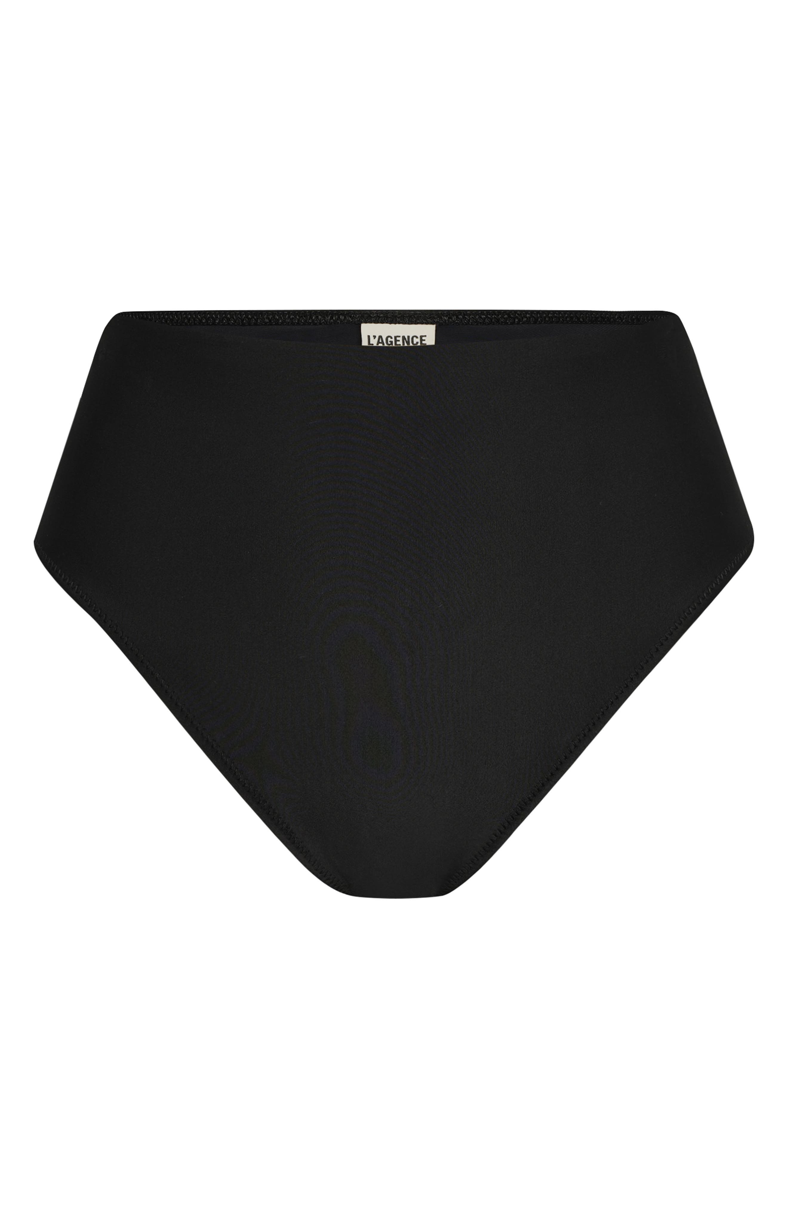 L'AGENCE Vanessa High Waist Bikini Bottoms in Black at Nordstrom - 3