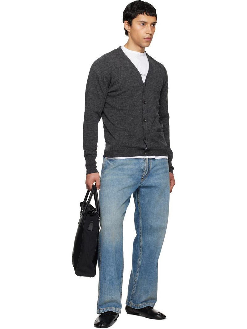 Maison Margiela Gray Wool-Blend V-Neck Cardigan outlook