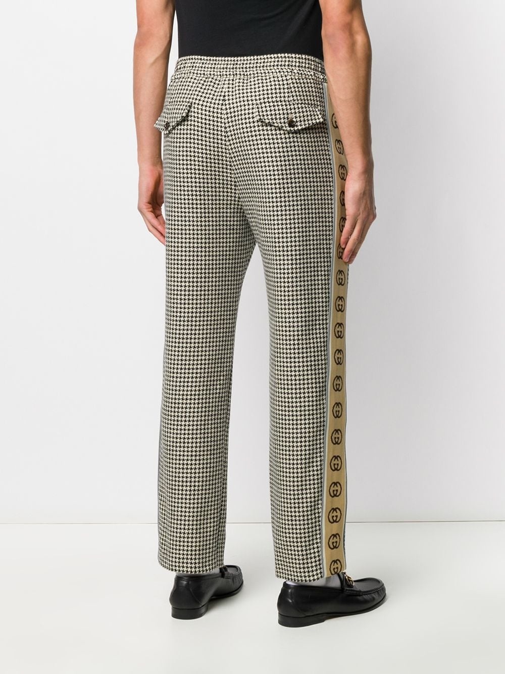 GG stripe houndstooth print trousers - 4