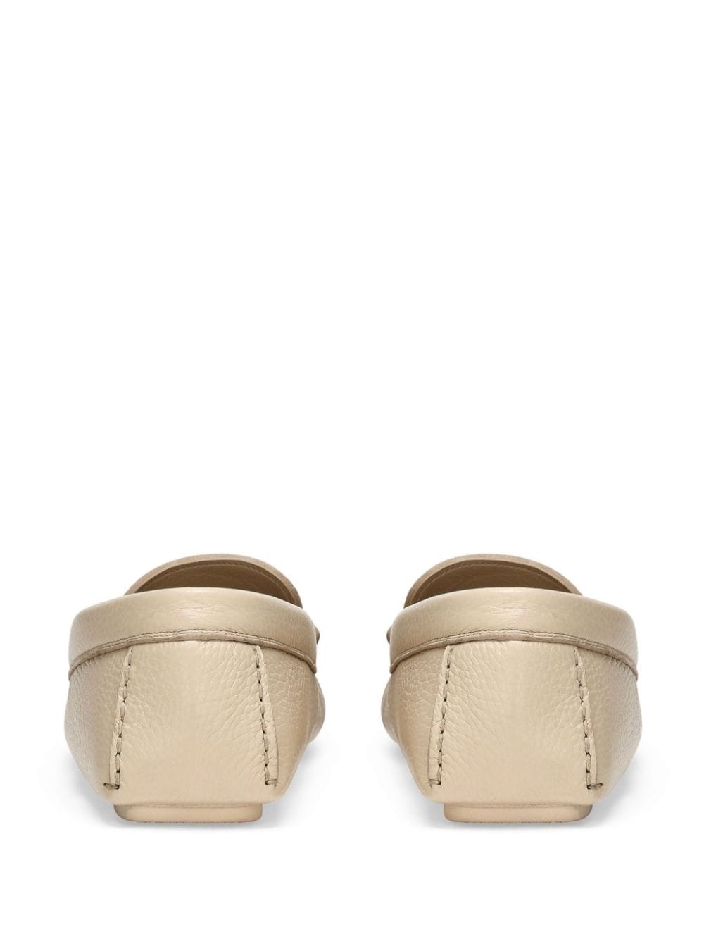 logo-plaque leather loafers - 3