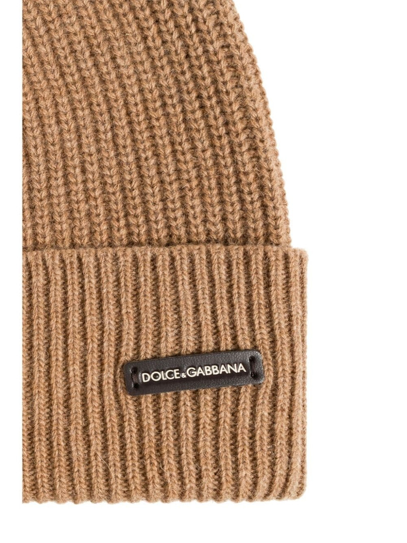 logo-patch ribbed beanie 4