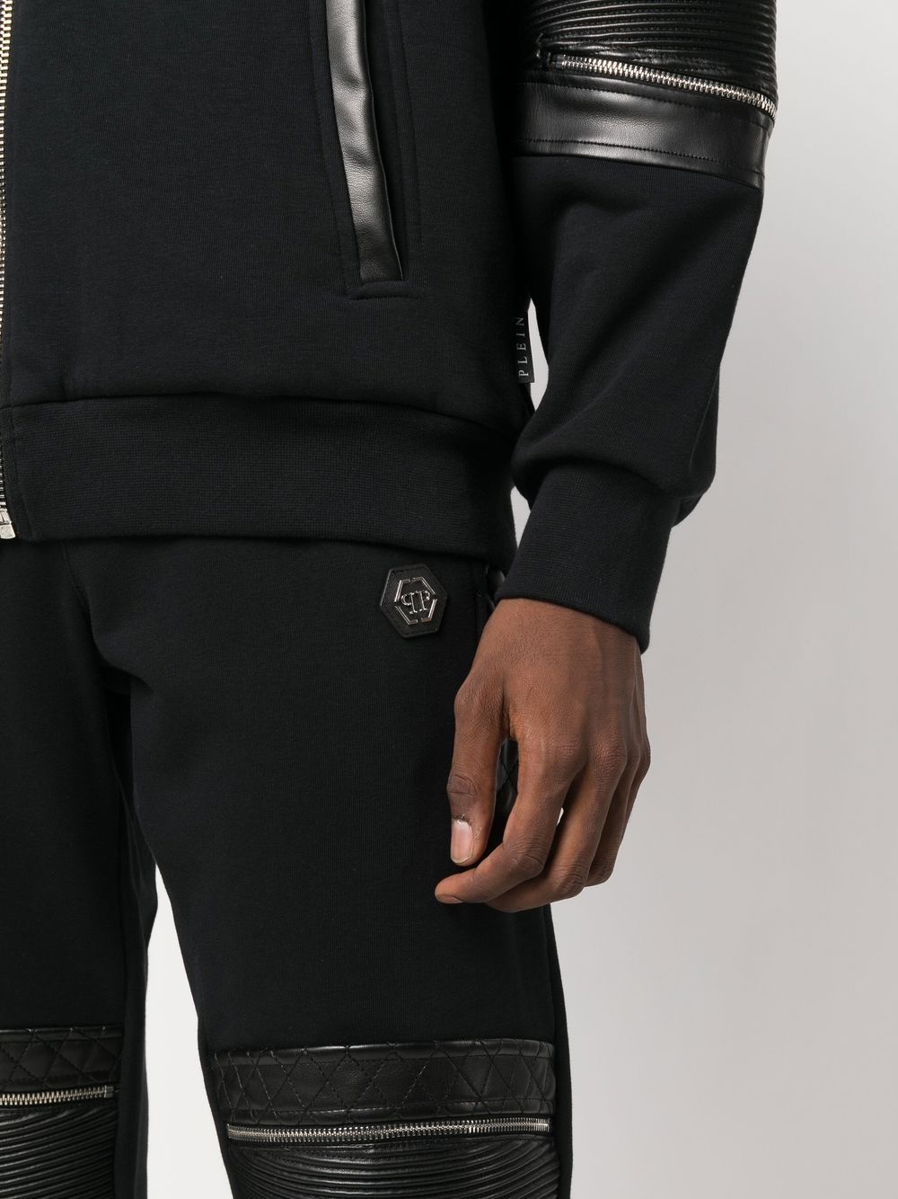 quilt-detail hooded tracksuit - 6