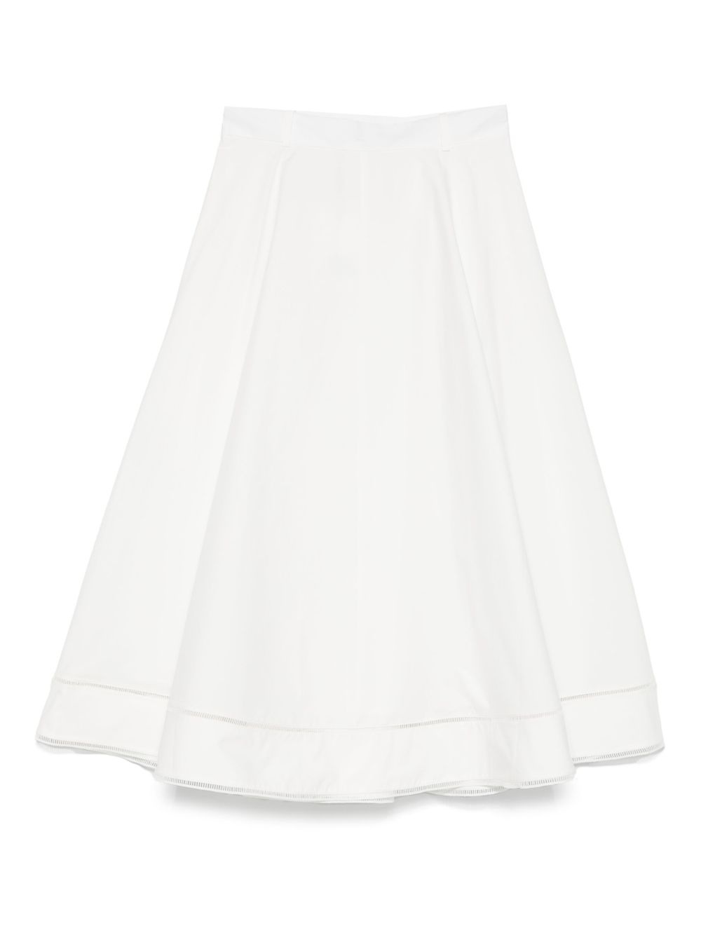 ladder-embroidered poplin midi skirt - 2