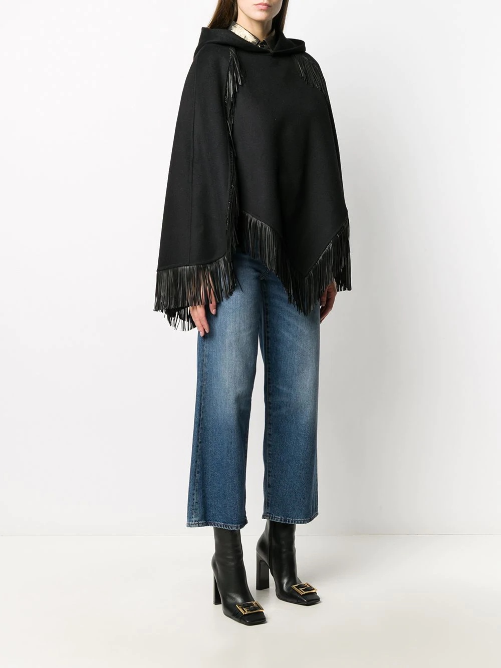 fringed hooded cape - 3