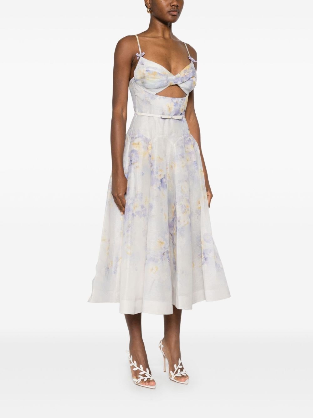 Zimmermann `Crush` Twist Front Midi Dress | spinnaker