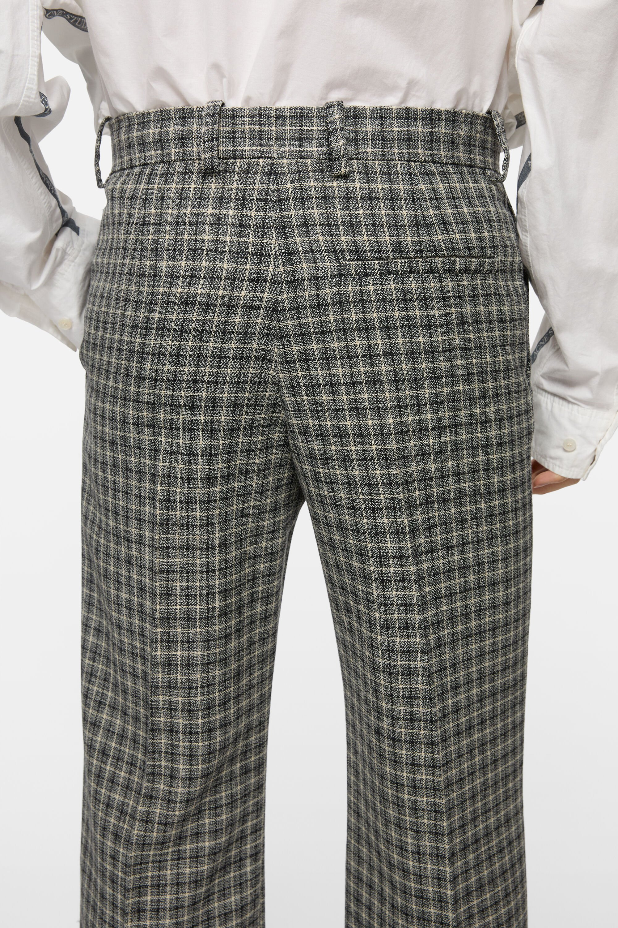 Wool check trousers - Black/white - 4