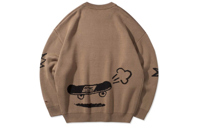 Li-Ning x LINE FRIENDS Graphic Crew Neck Sweater 'Brown' AMBQ046-1 - 2