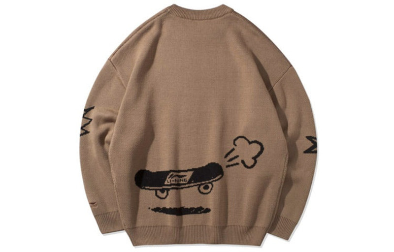 Li-Ning Li-Ning x LINE FRIENDS Graphic Crew Neck Sweater 'Brown' AMBQ046-1 outlook