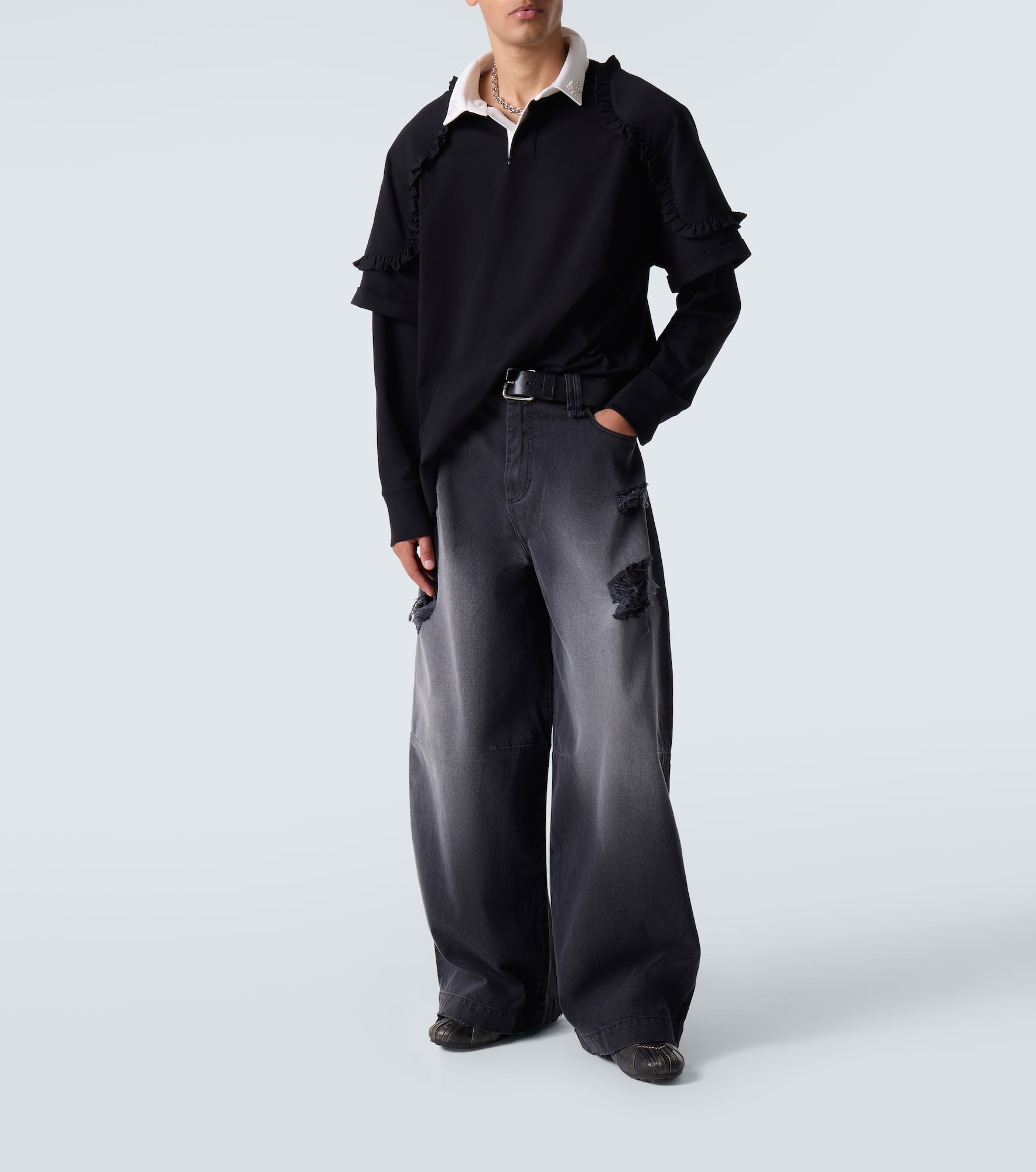 Distressed wide-leg jeans - 2