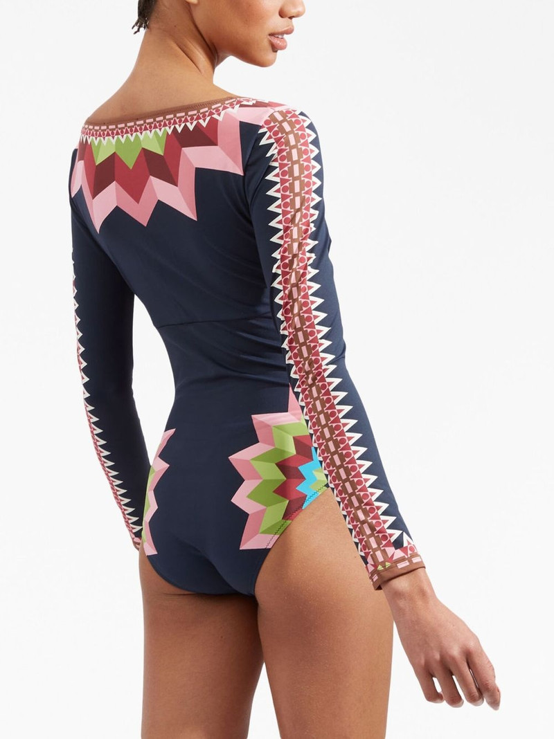 Sunset geometric-print one-piece 4