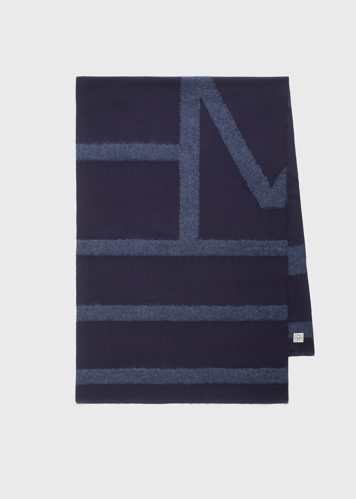 Monogram twill scarf navy - 1