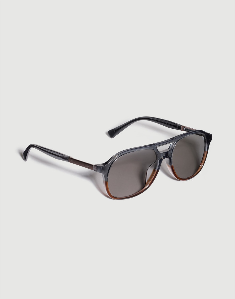 Brunello Cucinelli Acetate aviator sunglasses with polarized lenses outlook