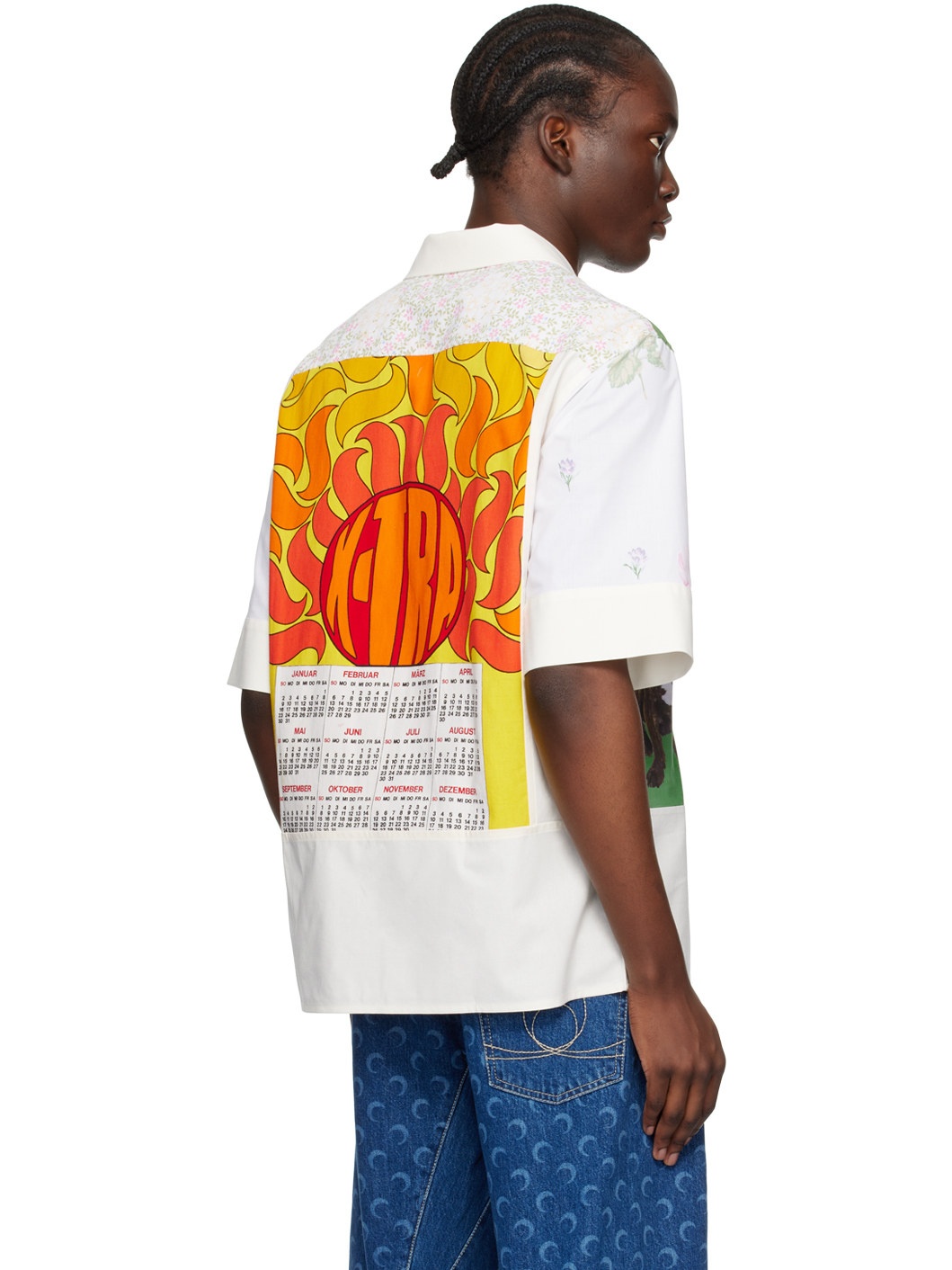 Multicolor Regenerated Household Linen Calendar Shirt - 3